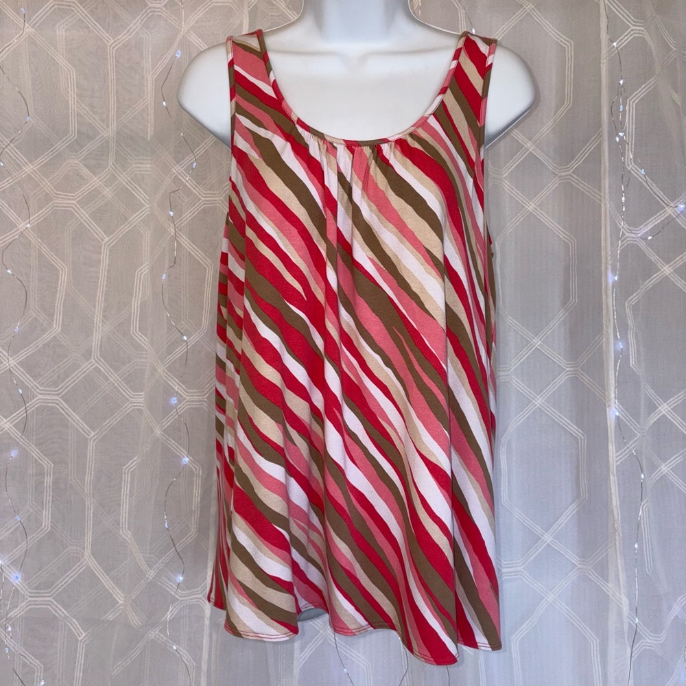 Tommy Bahama Women's Flowy Tank Top Buttery Soft Vibrant Retro Summer Vibes L
